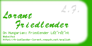 lorant friedlender business card